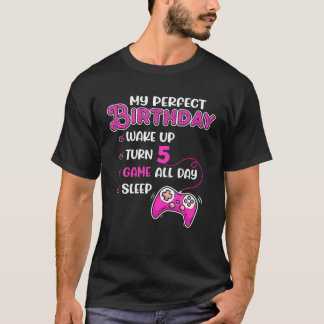 5:e födelsedag, 5-årig Perfekt för gamerflicka, da T Shirt