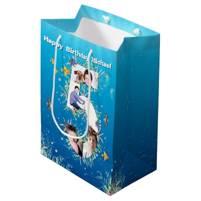 5:e födelsedag fotokollage under havet (Framsidan Vinklad)