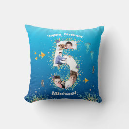 5:e födelsedag fotokollage under havet kudde