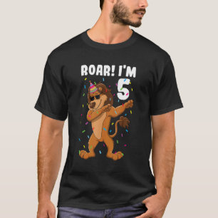 5:e födelsedag Lejon pojke Roar Jag är 5 år T Shirt