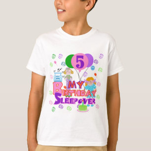 5:e födelsedag Sleepover Tshirts och gåvor
