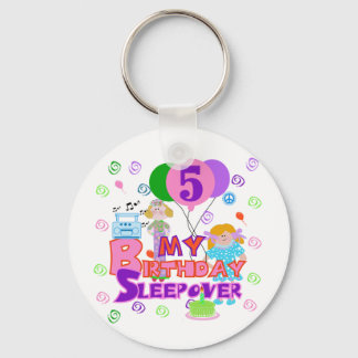 5:e födelsedag Sleepover Tshirts och gåvor Nyckelring