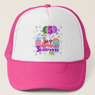 5:e födelsedag Sleepover Tshirts och gåvor Truckerkeps