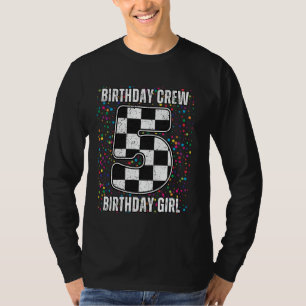 5:e födelsedag Tävling Car Shirt Tävla Flagga Girl T