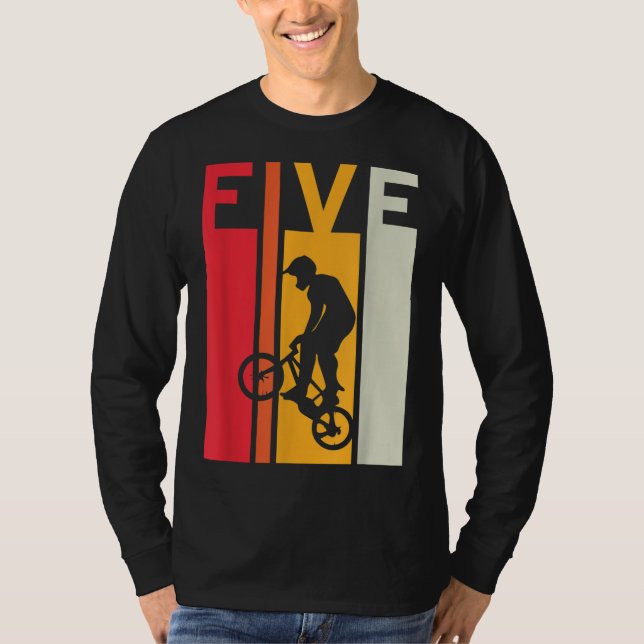 5:e födelsedagen 5 år Gamla barn Bmx Bike Älskare  T Shirt (Framsida)