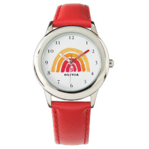 5:e födelsedagen 5 år gammal flicka Red Rainbow Bo Armbandsur
