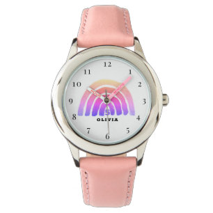 5:e födelsedagen 5 års gammal Rosa Rainbow Boho Armbandsur