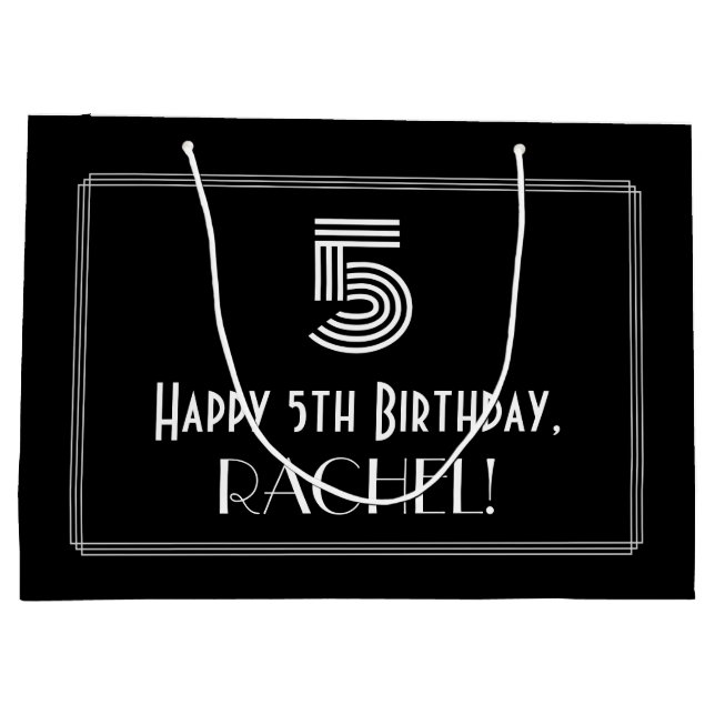 5:e födelsedagen - Art Deco Inspired Titta "5" & N (Baksidan)