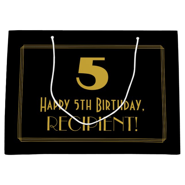 5:e födelsedagen - Art Deco Inspired Titta "5" & N (Framsidan)