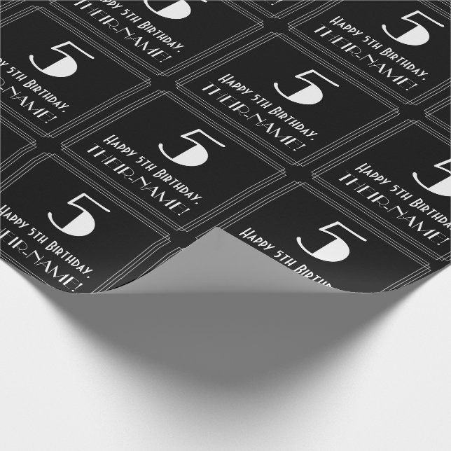 5:e födelsedagen - Art Deco Inspired Titta "5", Na Presentpapper (Hörn)
