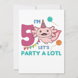 5: e födelsedagen Axolotl 5 år gammal sötad Axolot Inbjudningar