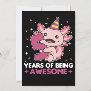 5: e födelsedagen Axolotl 5 år gammal sötad Axolot Inbjudningar