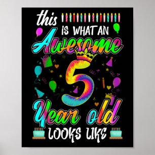 5:e födelsedagen Fantastisk 5-årsåldern ser ut som Poster
