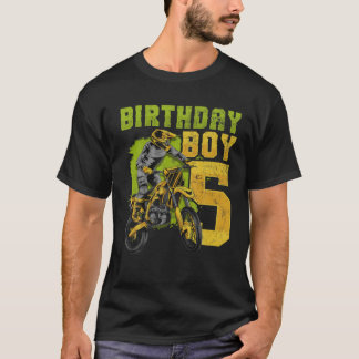 5:e födelsedagen Motocross Dirt Bike 5 år gammal V T Shirt