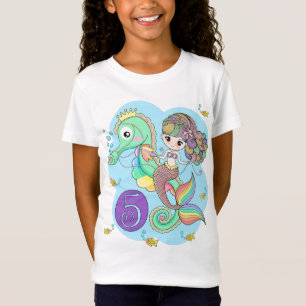 5:e födelsedagen Sjöjungfru T-Shirt