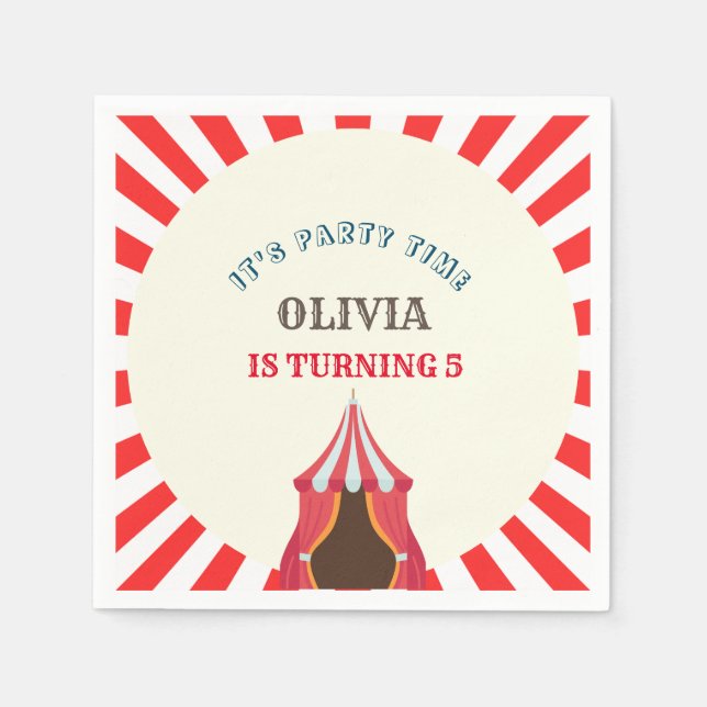 5:E Födelsedagsfesten Circus-TEMA Pappersservett (Framsidan)