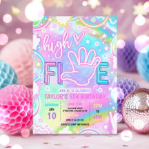 5:e Födelsedagsfesten med hög pastel Neon Glow