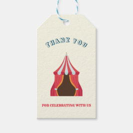 5:E Födelsedagsfestens Circus-TACK Presentetikett