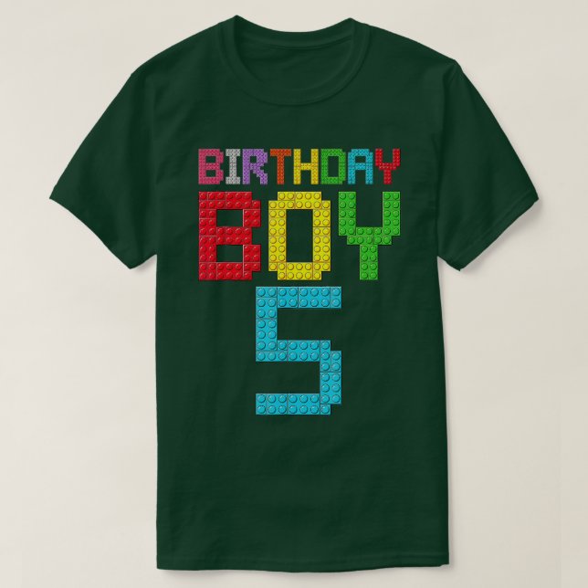 5:e födelsedagsgubbens huvudbygge 5 år gammalt blo t shirt (Design framsida)