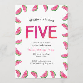 5:e födelsedagsinbjudan | tropiska vattenmeloners  inbjudningar