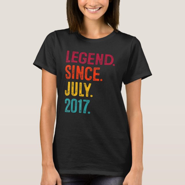 5:e födelsedagskalkyl sedan juli 2017 5 år gammal  t shirt (Framsida)
