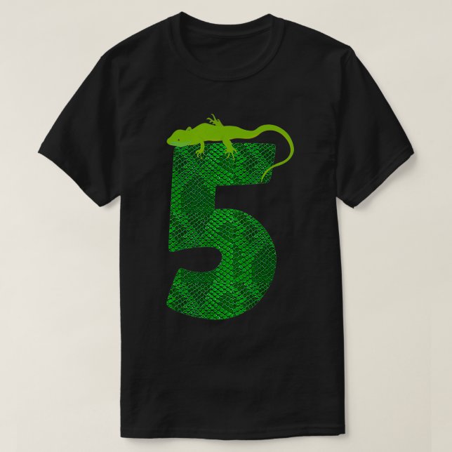5:e födelsedagsljud 5 ReptilTemaparty 5 ÅR T Shirt (Design framsida)