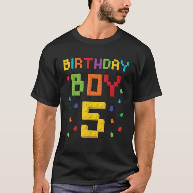 5:e födelsedagsmorgonens magisterbyggare Boy Byggn T Shirt (Framsida)