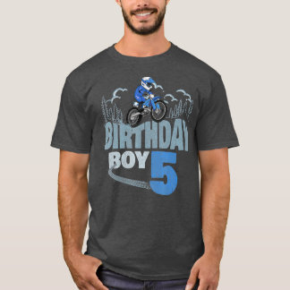 5:e födelsedagspojken Dirt Bike Motocross 5 år gam T Shirt
