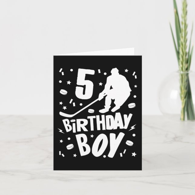 5:e födelsedagspojken Ice Hockey Kids 5 år gammal  Kort (Framsida)
