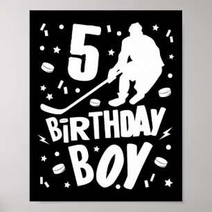 5:e födelsedagspojken Ice Hockey Kids 5 år gammal  Poster