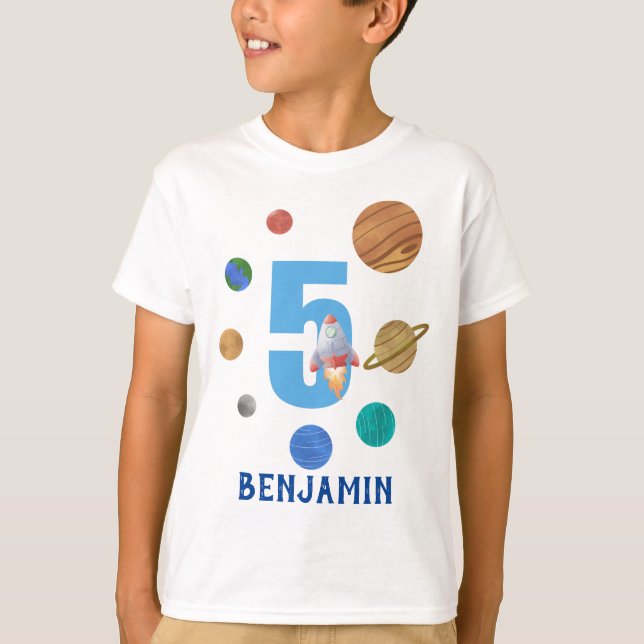 5:e födelsedagspresenten Solar System Planet T Shirt (Framsida)