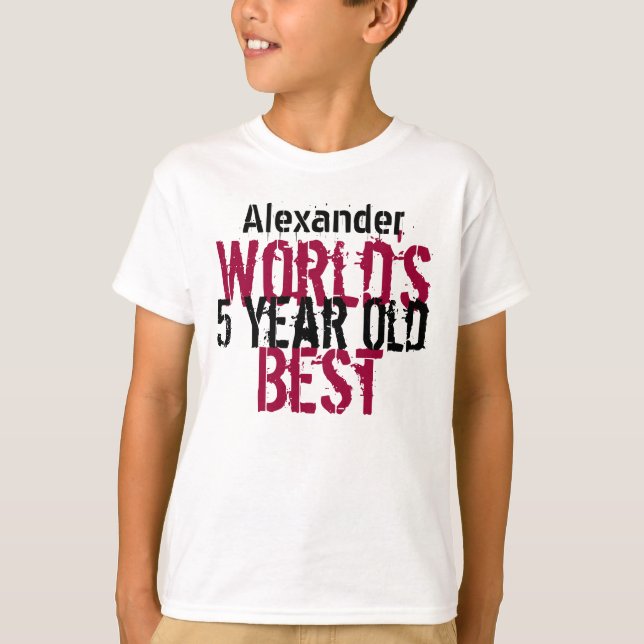 5:e födelsedagspresenten - världens bästa 5-åriga  tee shirt (Framsida)