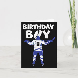 5:e födelsedagspressen Ice Hockey Boy 5-åring Kort