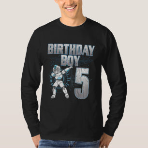 5:e födelsedagstjocken Dabbing Robot 5 Years Old B T Shirt