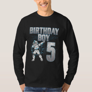 5:e födelsedagstjocken Dabbing Robot 5 Years Old B T Shirt