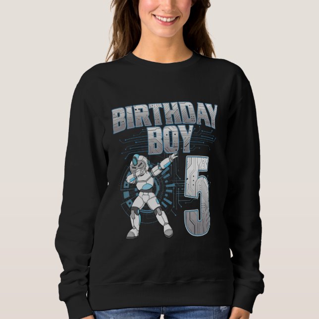 5:e födelsedagstjocken Dabbing Robot 5 Years Old B T Shirt (Framsida)