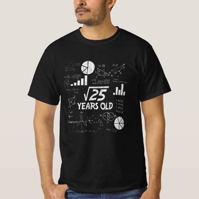 5:e födelsedagstorget, rotmatematik 5 år gammalt d t shirt (Framsida)
