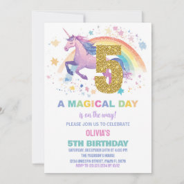 5:e inbjudan till Unicorn Birthday