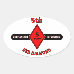 5:E INFANTRY DIVISION (MEKANISERAD)"RED DIAMOND" OVALT KLISTERMÄRKE