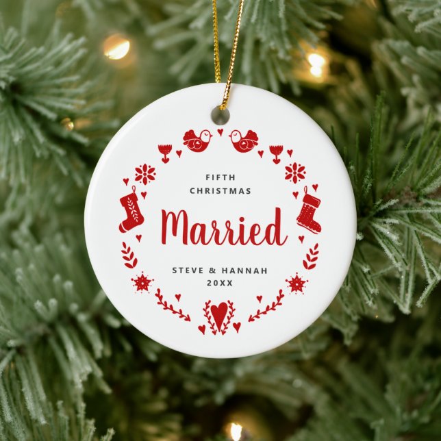 5:e jul Gift med Personlig Festive WAN Julgransprydnad Keramik (Träd)