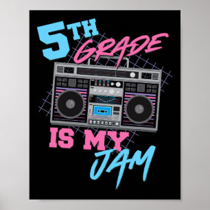 5:e klass är min grej - Vintage 80-tals boombox lä Poster