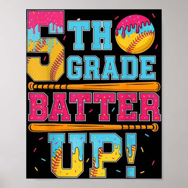 5:e Klass-batter upp Softball Basketboll B Poster (Framsidan)