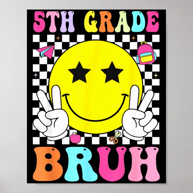 5:e klass bruh retro leende ansikte tillbaka till  poster (Framsidan)