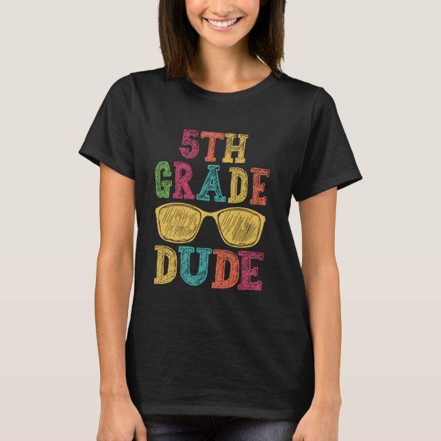 5:e Klass-grynne första dagen Back to school Stud T Shirt (Framsida)