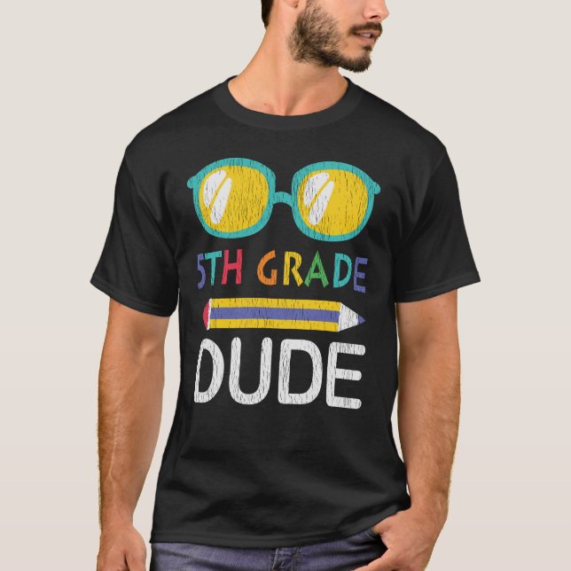 5:e klass kille tillbaka till skolan elev barn pre t shirt (Framsida)