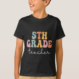 5:e klass lärare Retro Groovy Vintage Första dagen T Shirt