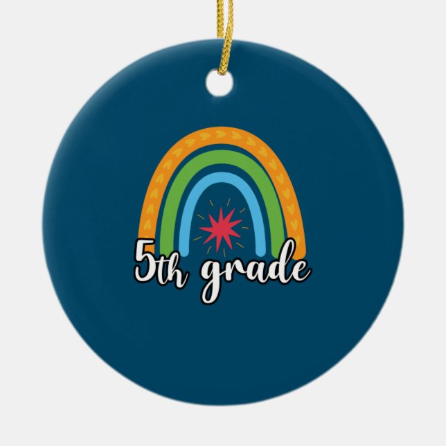 5:e Klass-läraren 5:e Klass Regbow Star Julgransprydnad Keramik (Framsidan)