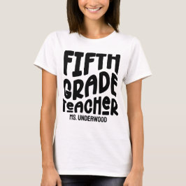 5:e Klass-läraren Enkel vit Anpassningsbar T Shirt
