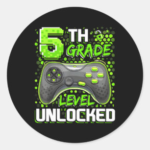 5:e klass nivå upplåst spelande gamer pojkar Ck ti Runt Klistermärke