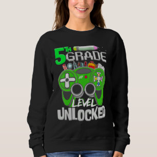5:e klass nivå upplåst videospel tillbaka till sko t shirt